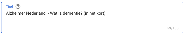 Beeld van goede titel voor filmpjes over dementie