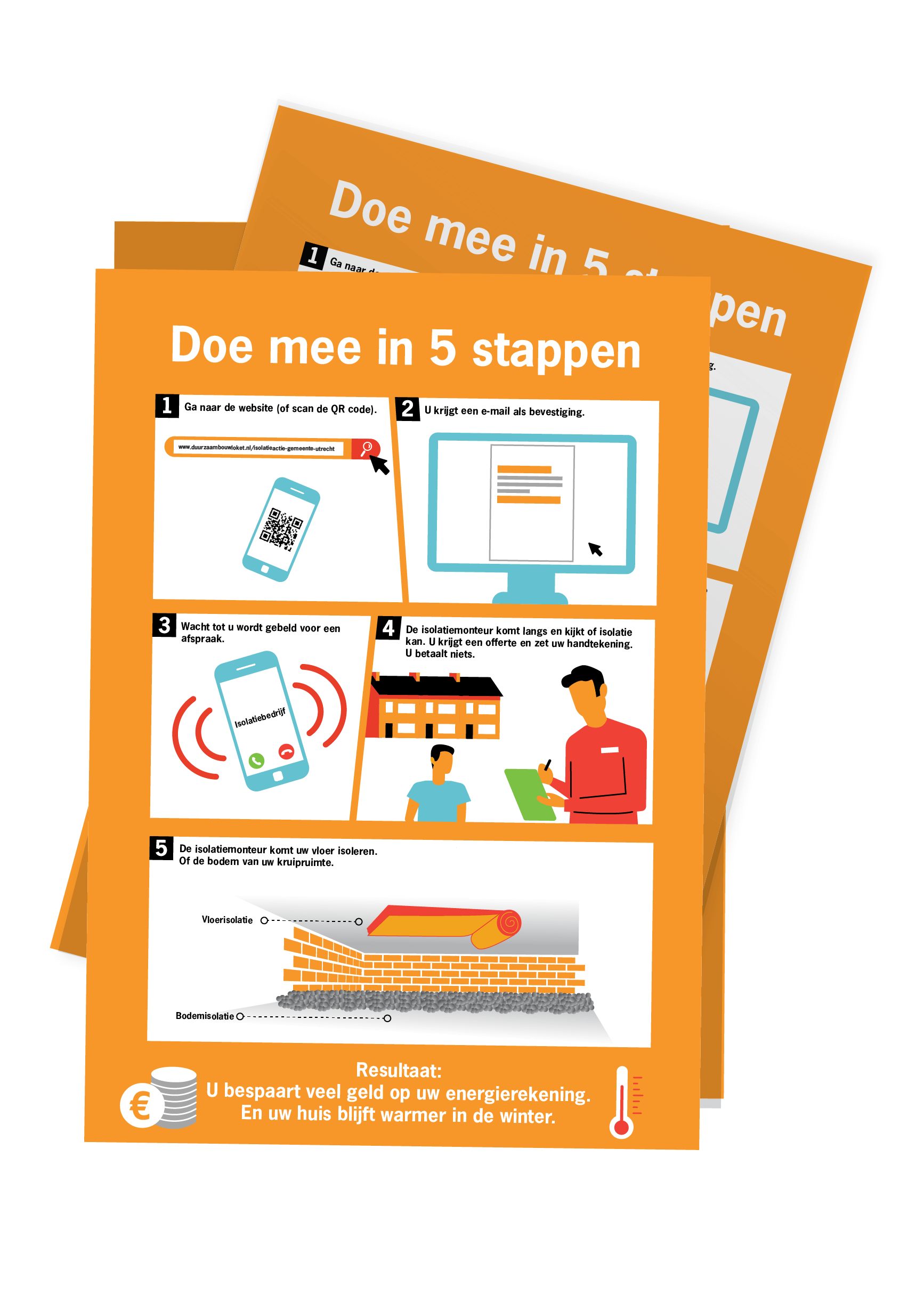 Voorbeeld van QR code op een flyer