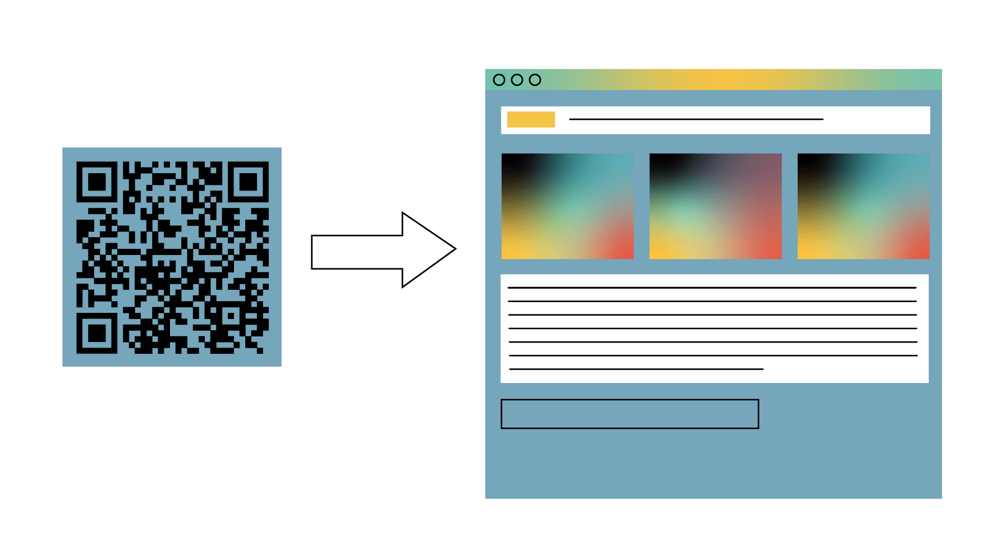 Infographic van de werking van een statische QR-code in leuke illustratie vorm