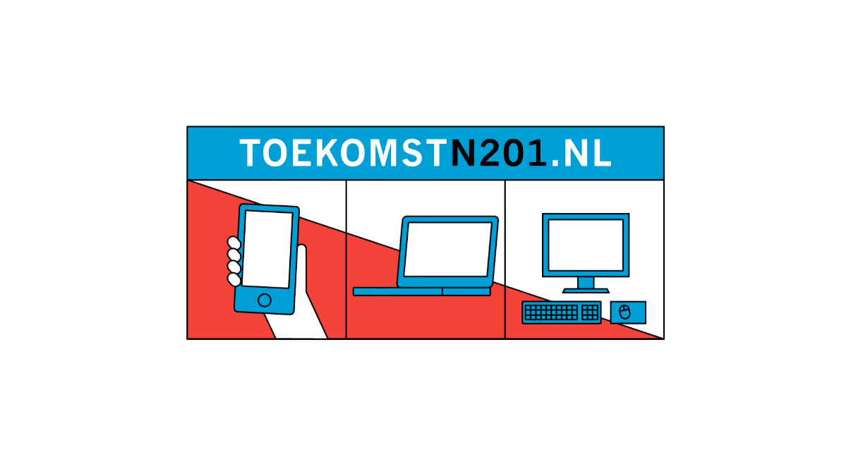 Beeld van verschillende devices waarop enquete ingevuld kan worden voor toekomst n201 ter illustratie van overheidscommunicatie provincie Utrecht