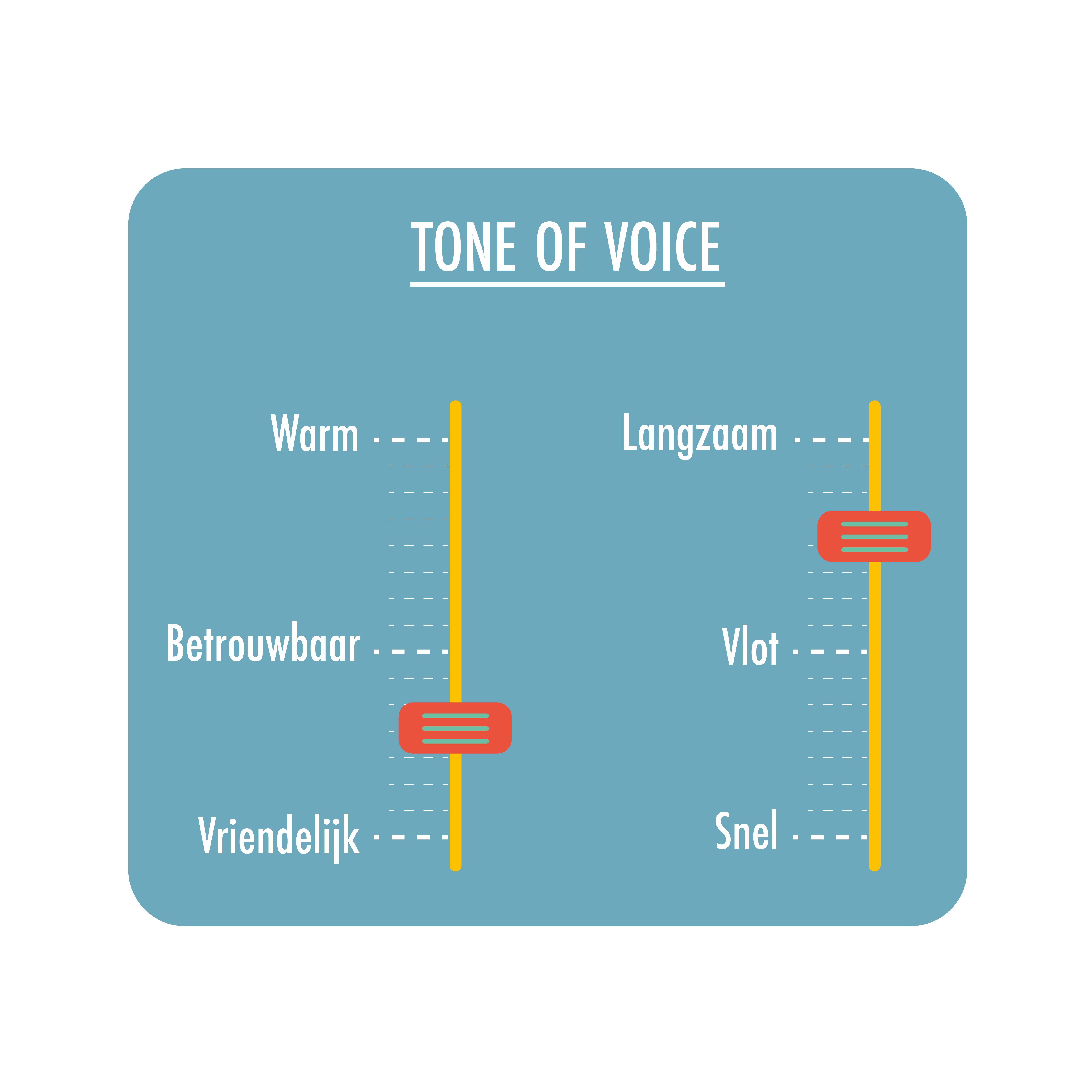 Beeld van schuifbalk voor tone-of-voice zoeken bij voice-over keuze