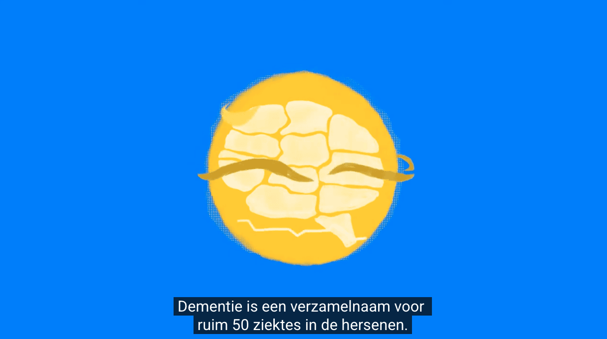 Beeld van youtube ondertiteling die niet helemaal mooi eruit komt bij animatievideo