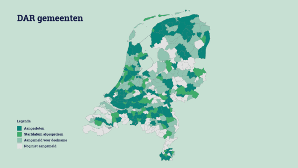 Beeld van landkaart van Nederland met daarop allerlei gemeenten ter illustratie bij een infographic laten maken door studio Creative Beards