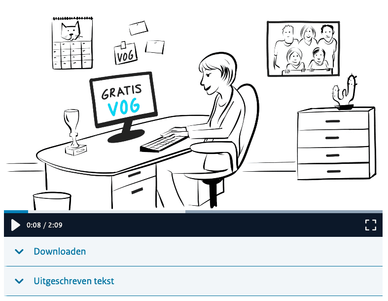 Screenshot van gratis vog animatie als voorbeeld van animatiefilm binnen wcag richtlijnen door animatiestudio Creative Beards