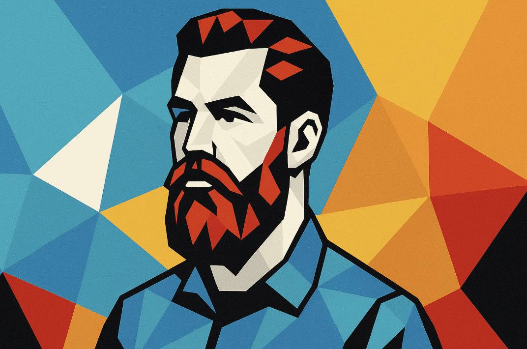 Beeld van man met Baard ter illustratie van low poly illustratiestijl