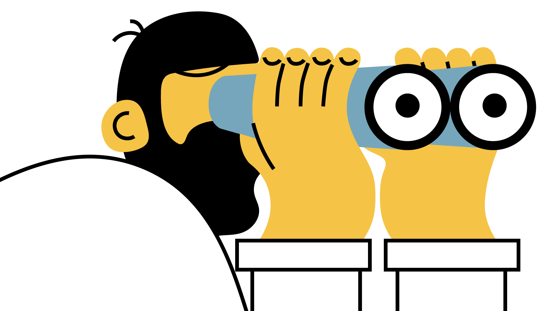 Beeld van iemand die door verrekijker kijkt ter illustratie van een toekomstvisie hebben blog over visiefilm explainers